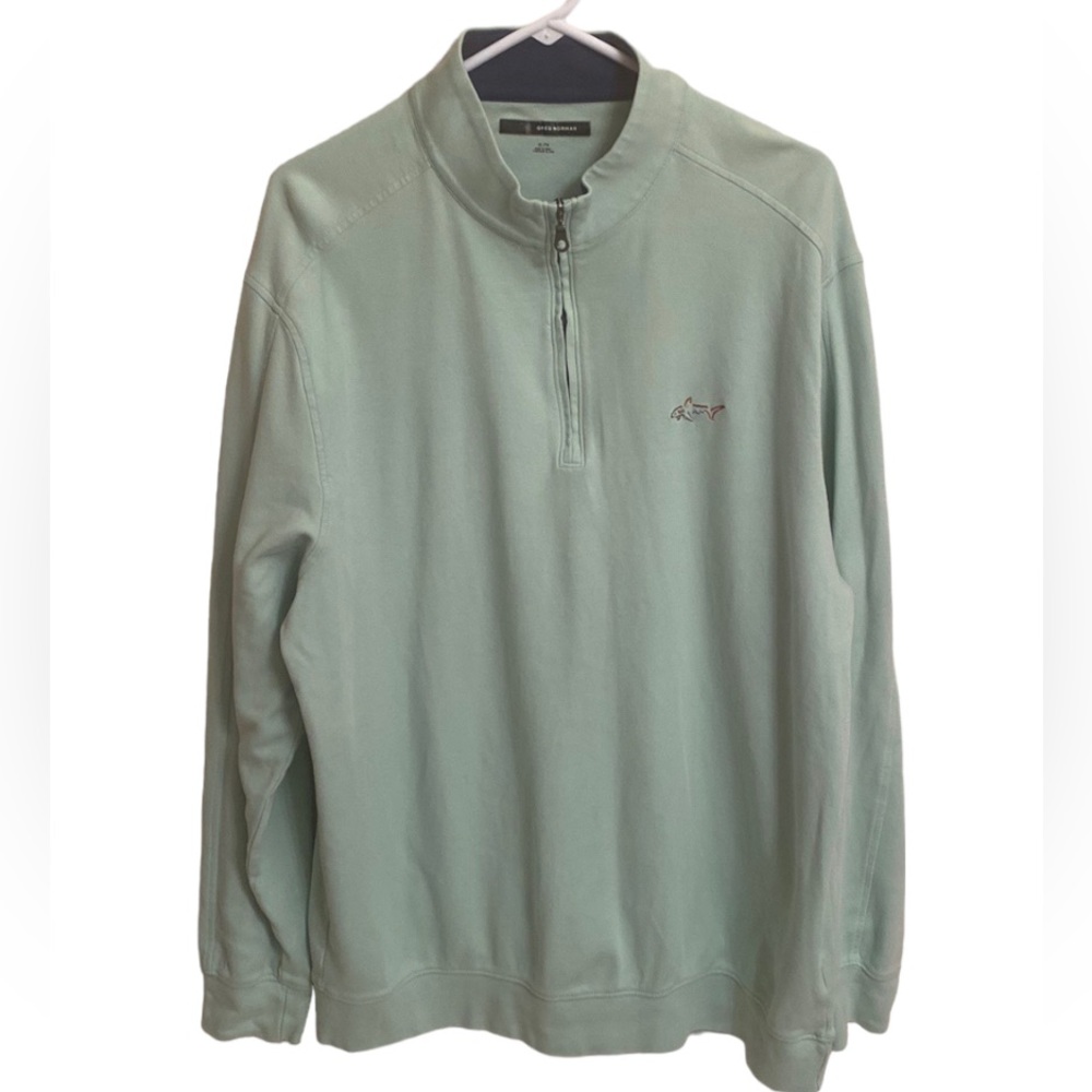 GREG NORMAN Men's 1/4 Zip Pullover Long Sleeve Mint Green Sweatshirt Size XL/TG